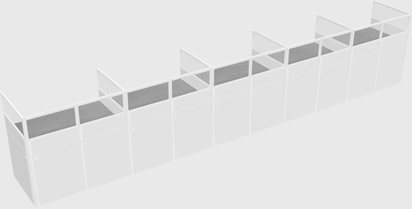 Shared rectangular cubicle