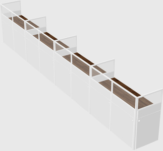 Shared rectangular cubicle