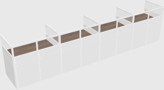Shared rectangular cubicle