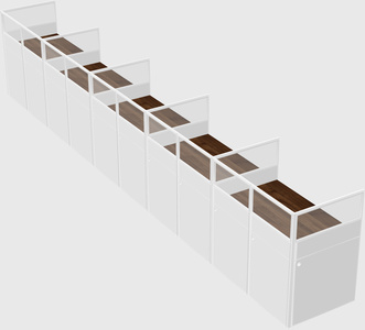 Shared rectangular cubicle