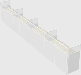 Shared rectangular cubicle