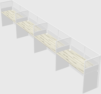 Shared rectangular cubicle