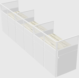 Shared rectangular cubicle