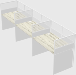 Shared rectangular cubicle