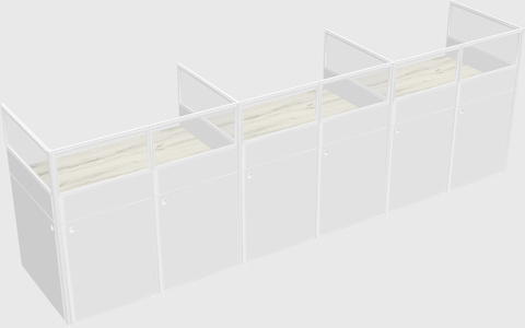 Shared rectangular cubicle