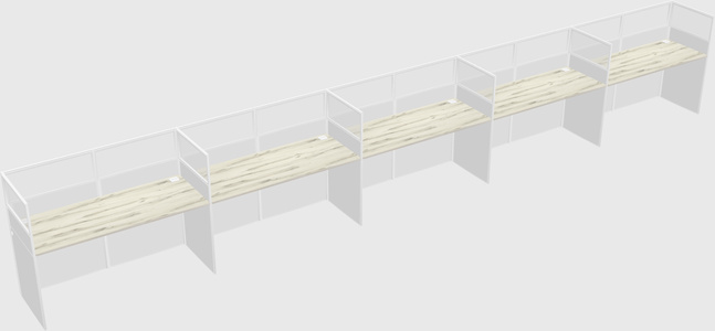 Shared rectangular cubicle