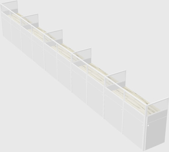 Shared rectangular cubicle