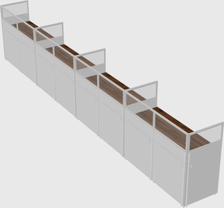 Shared rectangular cubicle