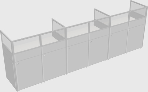 Shared rectangular cubicle