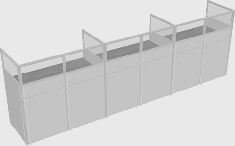 Shared rectangular cubicle