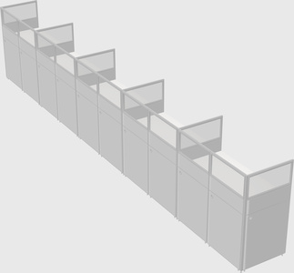 Shared rectangular cubicle