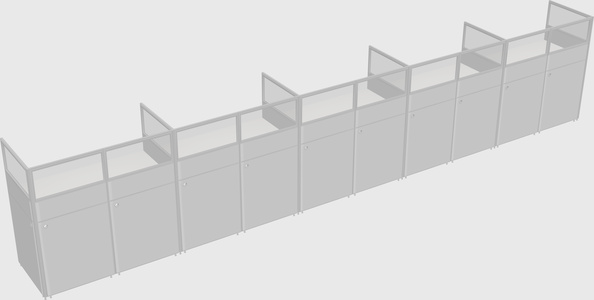 Shared rectangular cubicle