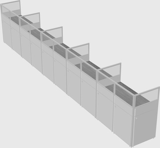 Shared rectangular cubicle