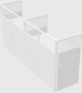 Shared rectangular cubicle