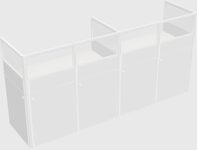 Shared rectangular cubicle
