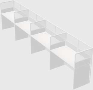 Shared rectangular cubicle