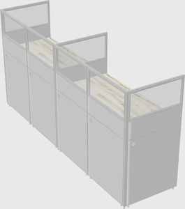 Shared rectangular cubicle