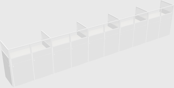 Shared rectangular cubicle