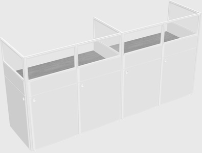 Shared rectangular cubicle