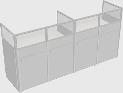 Shared rectangular cubicle