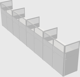 Shared rectangular cubicle