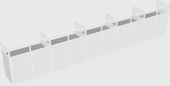 Shared rectangular cubicle