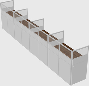 Shared rectangular cubicle