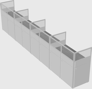 Shared rectangular cubicle