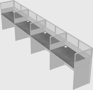 Shared rectangular cubicle