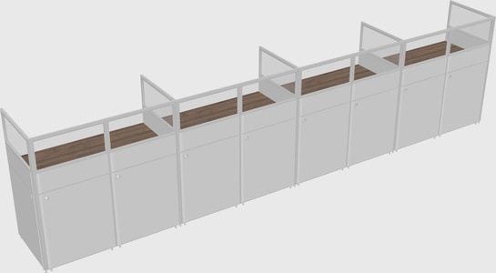 Shared rectangular cubicle