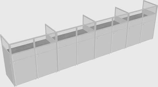 Shared rectangular cubicle