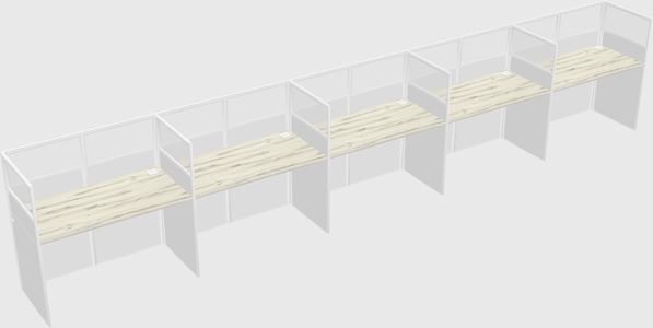 Shared rectangular cubicle