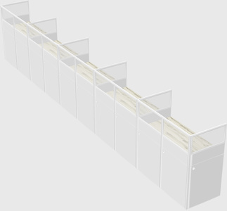 Shared rectangular cubicle