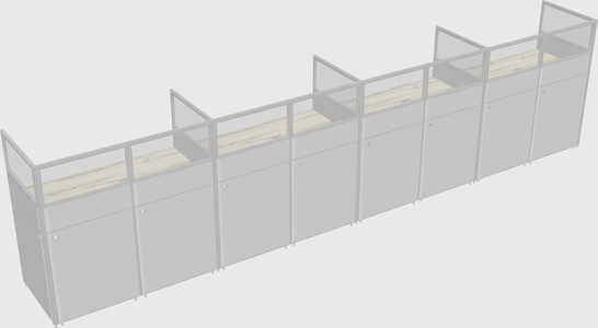 Shared rectangular cubicle