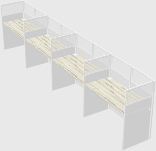 Shared rectangular cubicle