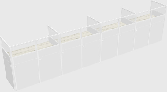 Shared rectangular cubicle