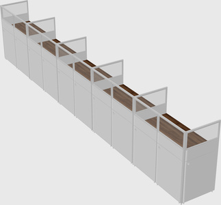 Shared rectangular cubicle