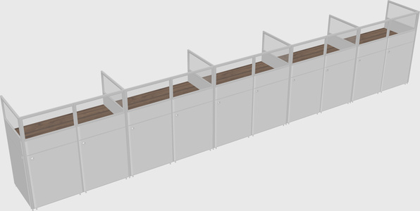 Shared rectangular cubicle