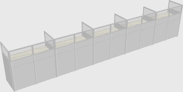 Shared rectangular cubicle