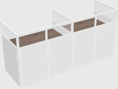 Shared rectangular cubicle