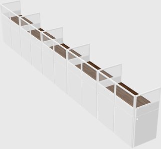 Shared rectangular cubicle
