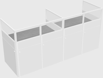 Shared rectangular cubicle