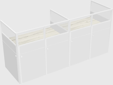 Shared rectangular cubicle