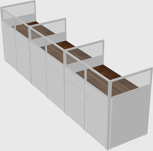 Shared rectangular cubicle