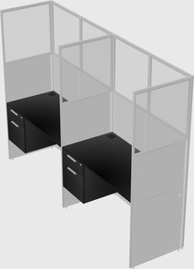 Shared rectangular cubicle