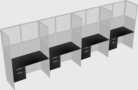 Shared rectangular cubicle