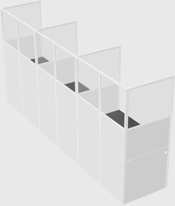 Shared rectangular cubicle