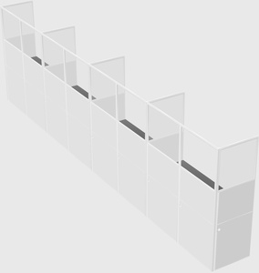 Shared rectangular cubicle