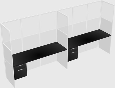 Shared rectangular cubicle
