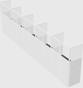 Shared rectangular cubicle